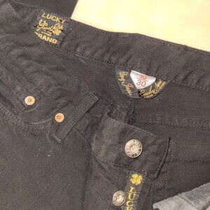Lucky Brand Lil Maggie Jeans 10/30 Solid Black Wash NEVER WORN